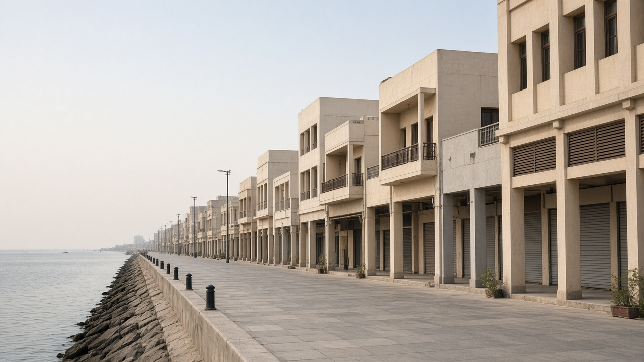 Architectural atmosphere in Ajman, without logos or readable signs.