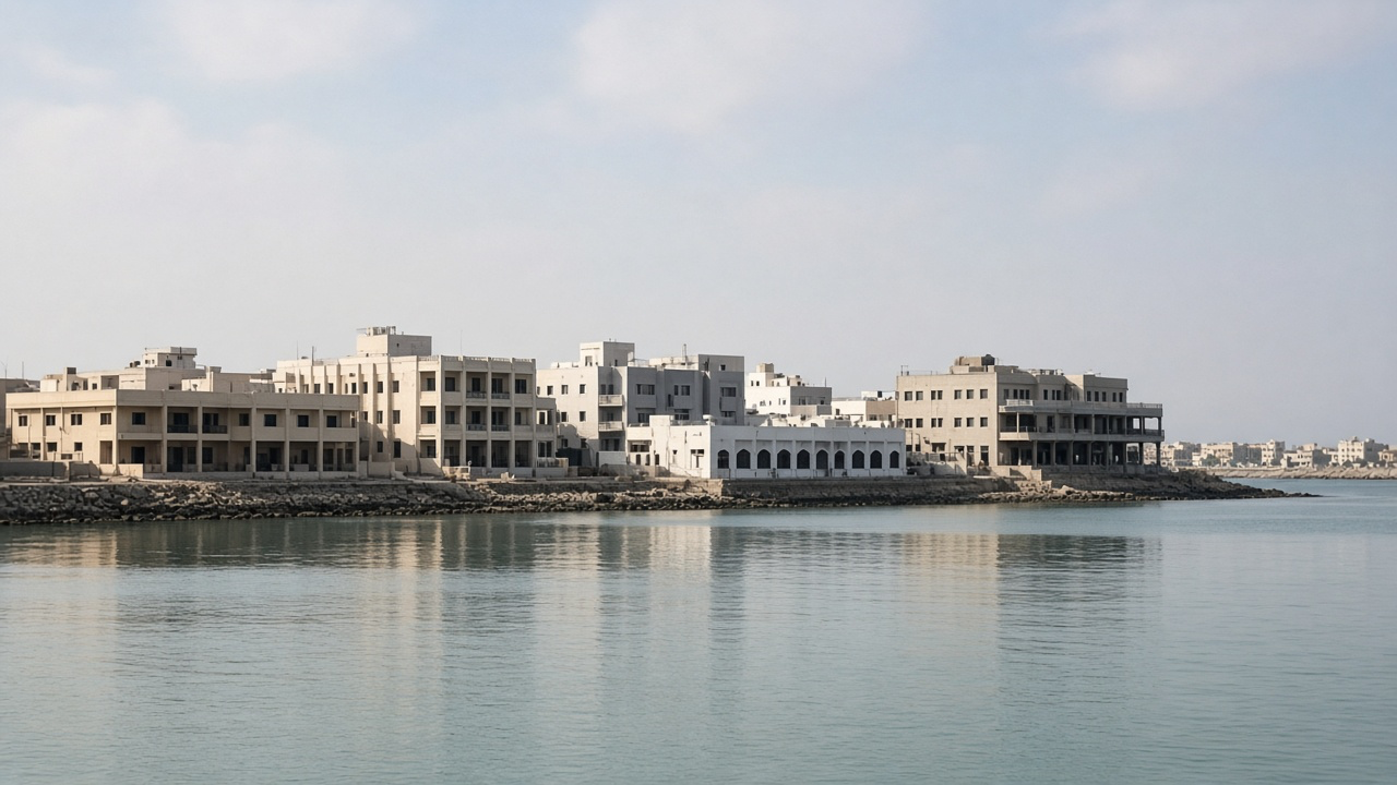 Architectural atmosphere in Umm Al Quwain, without logos or readable signs.