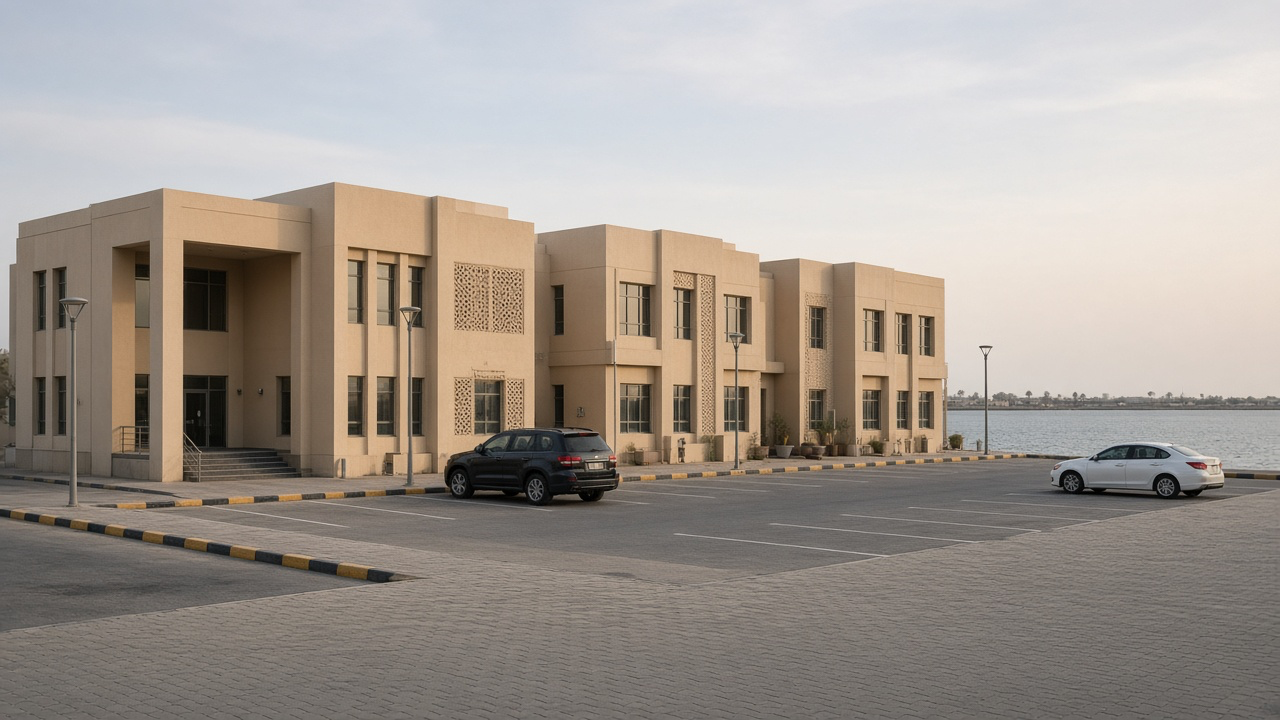 Architectural atmosphere in Umm Al Quwain, without logos or readable signs.