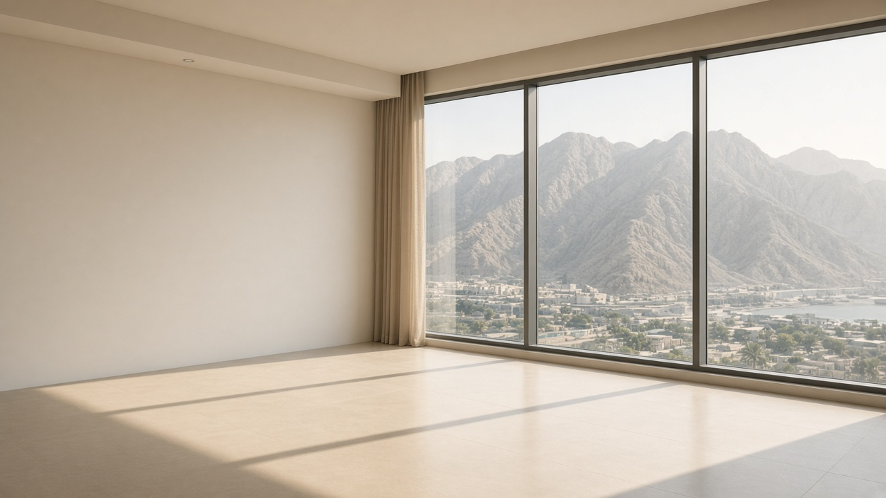 Architectural atmosphere in Ras Al Khaimah, without logos or readable signs.