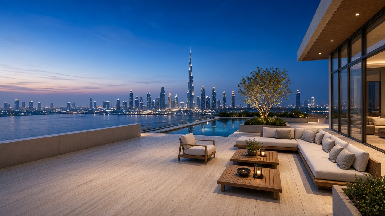 Wonen en werken in de Emiraten — sfeerbeeld, geen bestaand aanbod.